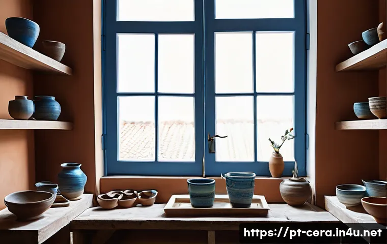 미술세라믹 산업 취업 시장 - **Prompt: The Master Ceramista's Atelier in Lisbon**
A warm and inviting interior shot of a Port...