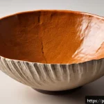 미술세라믹 창작 아이디어 - A handcrafted ceramic bowl featuring asymmetrical, wavy edges with a rustic, organic texture created...